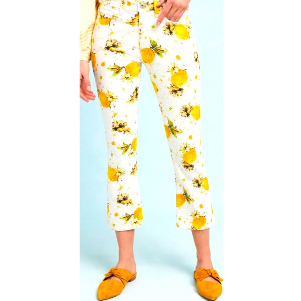 NWOT Anthropologie Lemon Print Jeans 🍋
